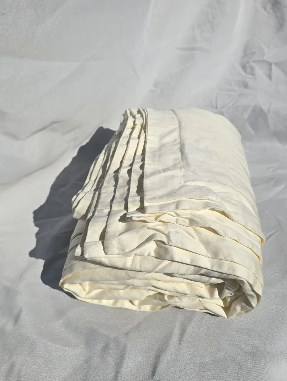Quince FULL / QUEEN Ivory Giza Cotton Sateen Duvet Cover ONLY 100% Cotton